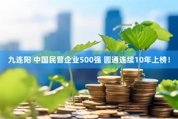 九连阳 中国民营企业500强 圆通连续10年上榜！